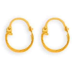 Créoles Or 375 Fantaisie 10mm Tube 3.5mm