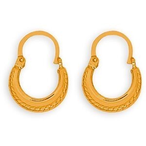 Créoles Or 375 Fantaisie 12mm Tube 2mm