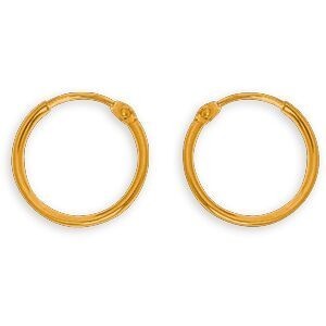 Créoles Or 375 12mm Tube 1mm