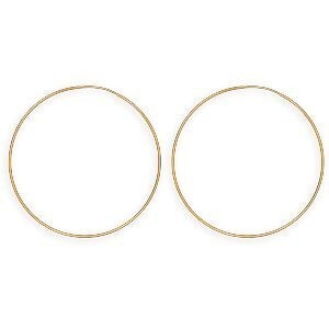 Créoles Or 375 Flexibles 70mm Tube 1mm