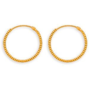 Créoles Or 375 Fantaisie 16mm Tube 1mm