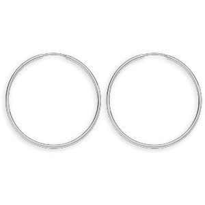 Créoles Or 375 Gris 40mm Tube 1.5mm