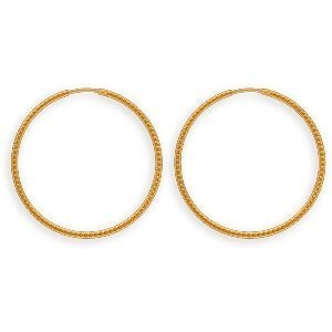 Créoles Or 375 Fantaisie 40mm Tube 1.5mm