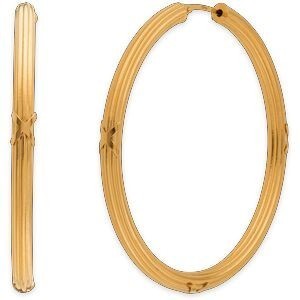 Créoles Or 750 Fantaisie 50mm Tube 3.3mm