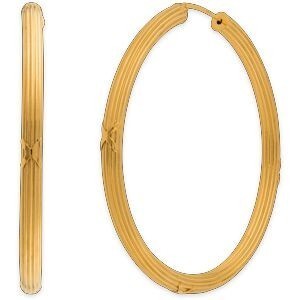 Créoles Or 750 Fantaisie 60mm Tube 3.8mm