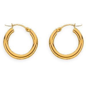 Créoles Or 375 15mm Tube 2.5mm