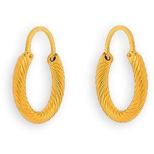 Créoles Or 750 16mm Torsadées Tube 2.5mm