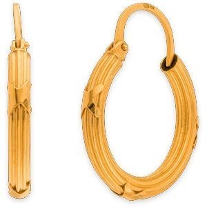 Créoles Or 750 Fantaisie 18mm Tube 2.3mm