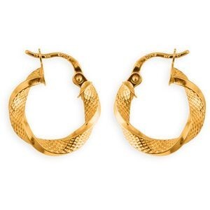 Créoles Or 375 Torsadées Fantaisie 16mm Tube 3mm