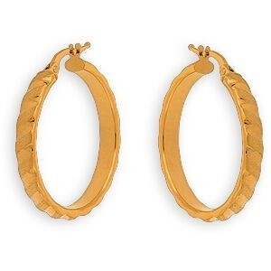 Créoles Or 375 Satinées 25mm Tube 4mm