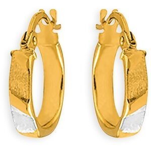 Créoles Or 375 Tricolores 10mm Tube 3mm