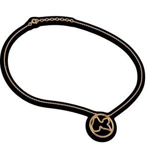 Collier Plaqué Or Carte Guadeloupe Cercle Martelé 25mm 38 A42cm