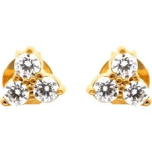Boucles d'Oreilles Plaqué or 3 Oxyde de Zirconium
