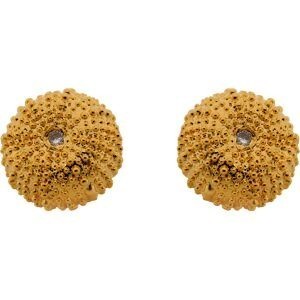 Boucles d'Oreilles Plaqué or Oursin avec Oxyde de Zirconium