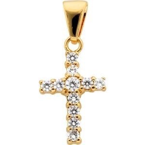 Pendentif Plaqué or Croix Zirconia Cubique