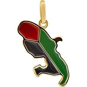 Pendentif plaqué or carte Martinique drapeau émail 18mm