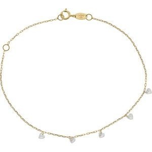 Bracelet Callas 5 motifs coeurs oxydes 17+3 Centimètres