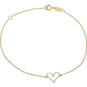 Bracelet Callas motif coeur ajouré 17+3 Centimètres