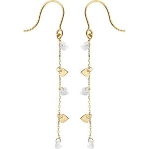 Boucles d'Oreilles Callas pendantes cœurs oxydes et cœurs lisses