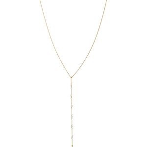 Collier CALLAS en Y boules lisses & perles blanches 42+3CM