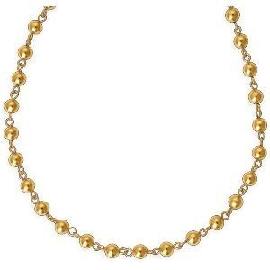 Collier Plaqué Or Grain D'or 6mm 45cm