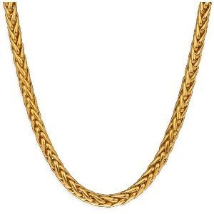 Collier Plaqué Or Maille Palmier 6mm 45cm