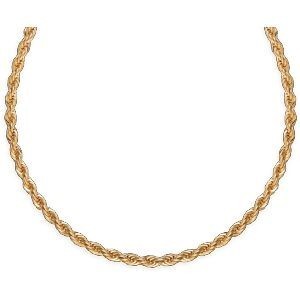 Collier Plaqué Or Maille Corde 4mm 50cm