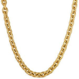 Collier Acier Jaune Maille Jaseron 7mm 50cm