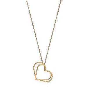 Collier Acier Jaune Cœurs 31*23mm 42  à 45cm