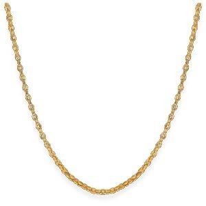 Collier Acier Jaune Maille Grain de Café 4mm 60cm