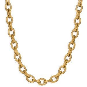 Collier Acier Jaune Maille Forçat Antillais 9mm 60cm