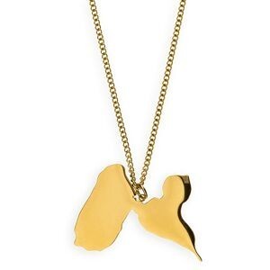 Collier Acier Jaune Carte Guadeloupe 43*30mm Chaîne 2.5mm 50  à 55cm