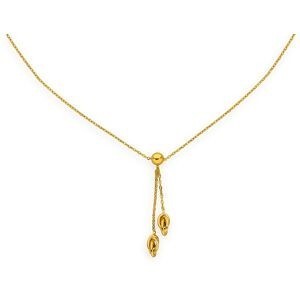 Collier Y Or 750 Nœuds Forçat Antillais 6mm Boule 6mm 45cm