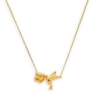 Collier Or 750 1mm Colibri Hibiscus 22*20m 42cm