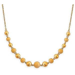 Collier Chute Or 375 Chaîne Boules Lisses Sablées 4  à 6mm 45cm