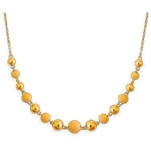 Collier Chute Or 375 Boules Lisses et Sablées 45cm