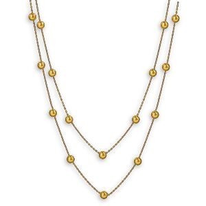 Collier Or 750 Chaîne 1mm Double Rang Grain D'or 4mm 42 A 45cm