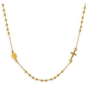 Collier Chapelet Or 750 Boules2mm Miraculeuse4.5*7.5mm Croix5.7*7.5mm 42  à 45cm