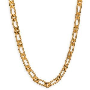 Collier Plaqué Or Maille Cheval Plate Alterné 6.7mm 60cm