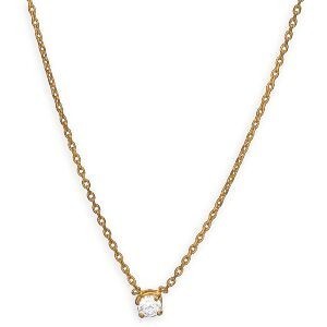 Collier Plaqué Or Zirconium 4mm 4 Griffes 38  à 42cm