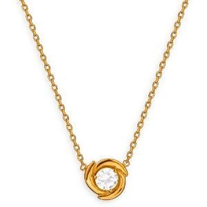 Collier Plaqué Or 1.2mm Noeud 10mm Zirconium 5mm 38  à 42cm