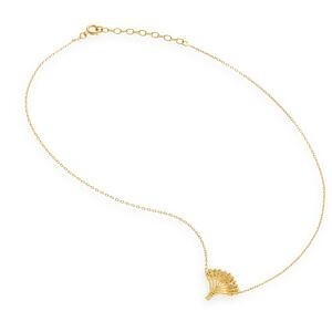 Collier Plaqué Or Chaîne 1.3mm Arbre du Voyageur 18*17mm Zirconium 38 A 42mm