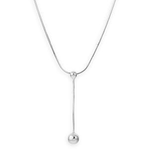 Collier Argent 925 Y Grain D'argent 4 Et 6mm Pendant 35mm Chaîne 1mm 43cm