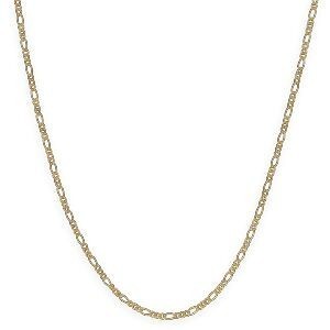 Collier Chaîne Plaqué Or Maille Cheval Alterné 1.3 2.2mm 45cm