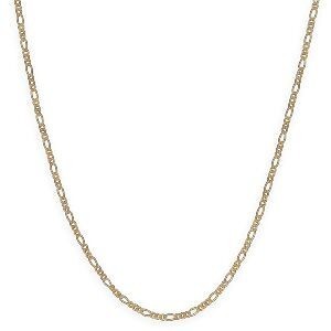 Collier Chaîne Plaqué Or Maille Cheval Alterné 1.3 2.2mm 50cm