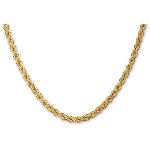Collier Or 375 Maille Corde Creuse 3.2mm 60cm