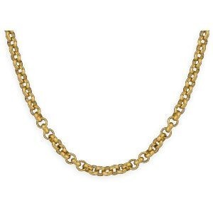 Collier Acier Jaune Maille Jaseron 4mm 50cm