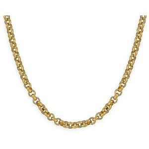 Collier Acier Jaune Maille Jaseron 4mm 60cm