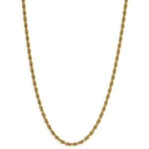 Collier Acier Jaune Maille Corde 4mm 60cm