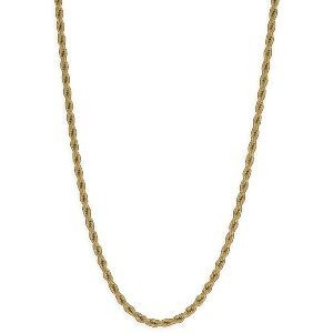 Collier Acier Jaune Maille Corde 4mm 70cm